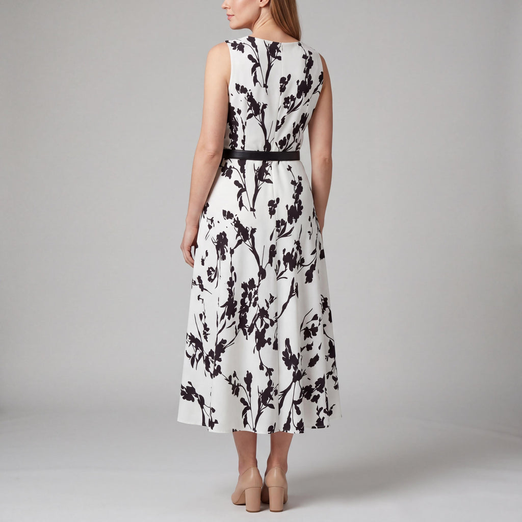 Vintage Inspired Floral Midi Dress – Garden Party Swing Outfit