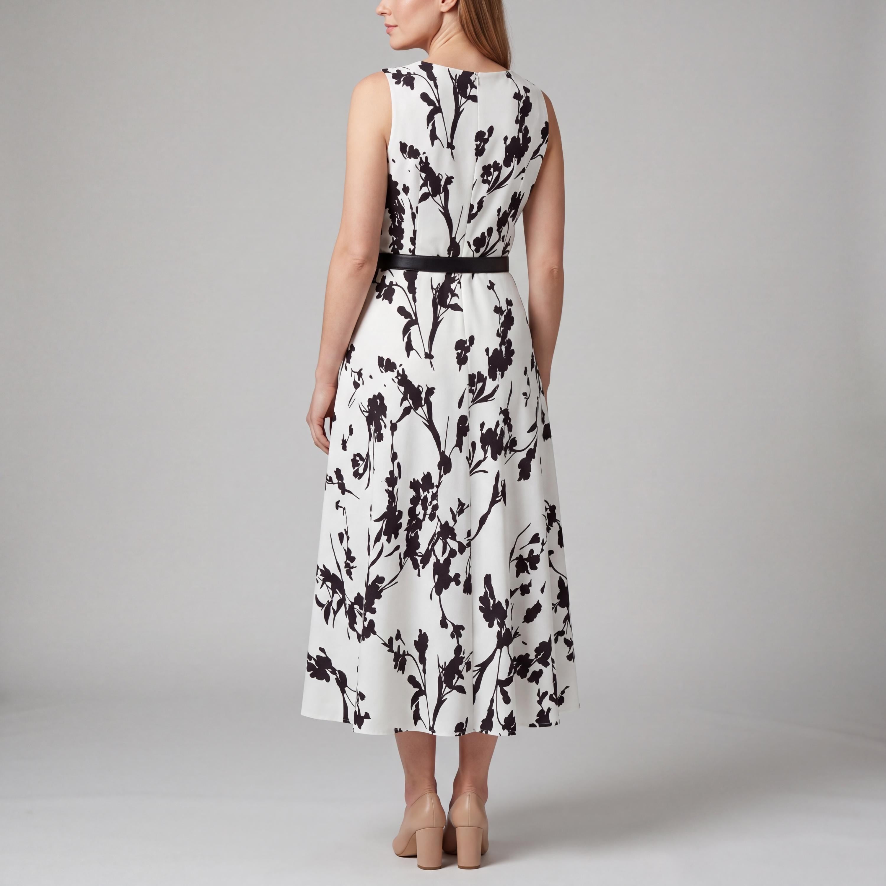 Vintage Inspired Floral Midi Dress – Garden Party Swing Outfit