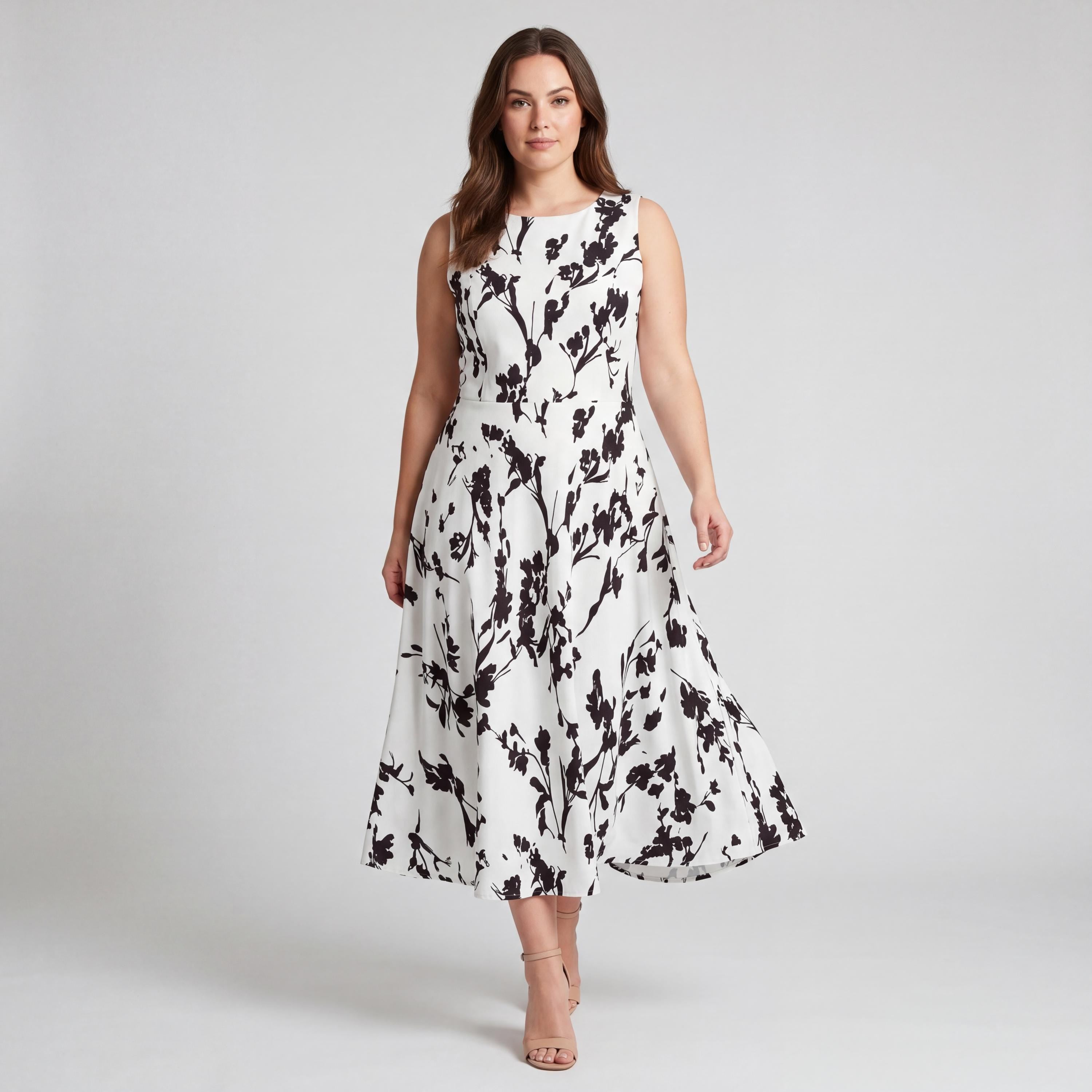 Vintage Inspired Floral Midi Dress – Garden Party Swing Outfit