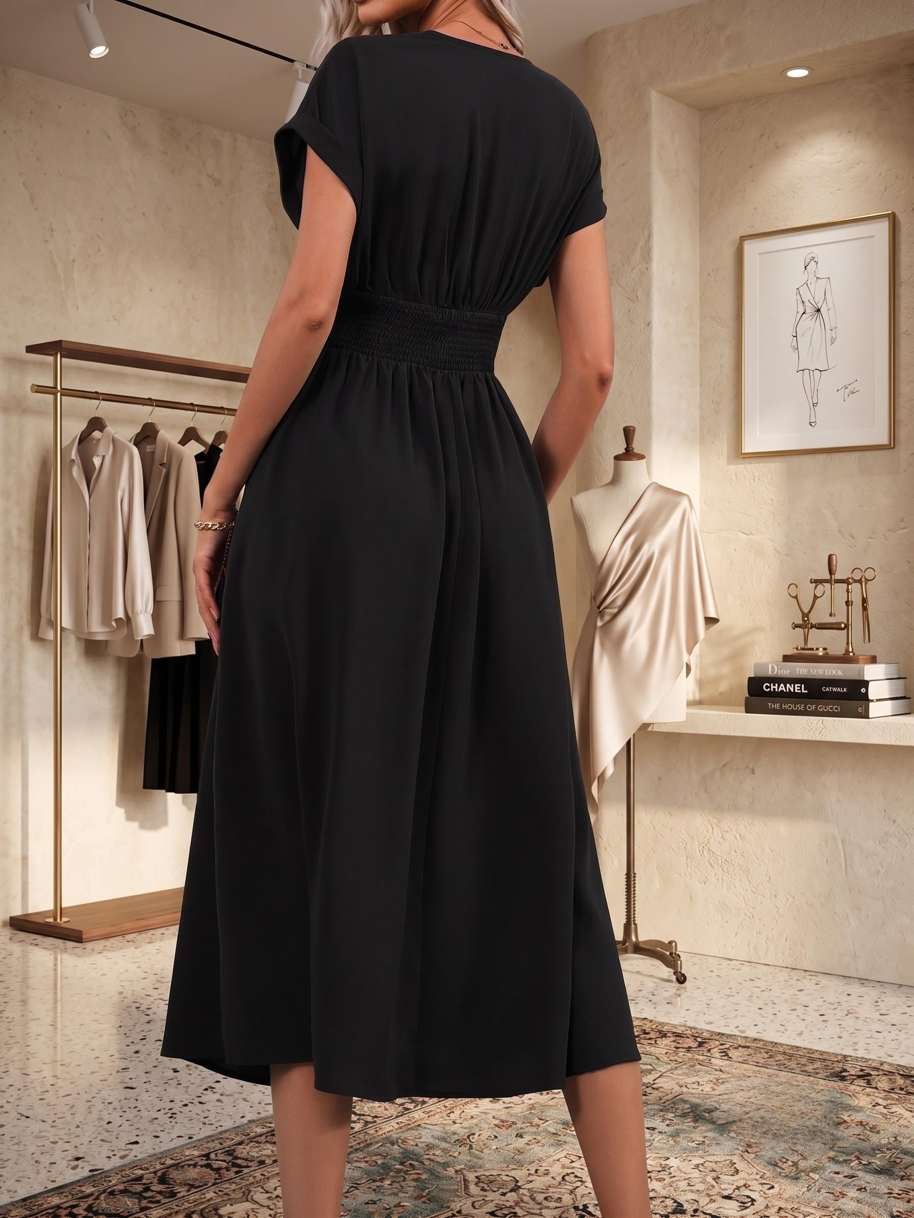Pleated V-Neck Maxi Dress | Batwing Sleeve Summer Boho Fashion
