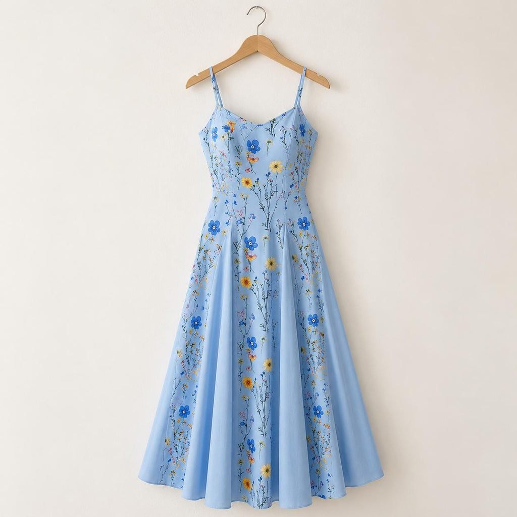 Floral Maxi Dress for Women, Elegant Summer Dress, Cottagecore Garden Dress, Flowy Wedding Guest Dress, Romantic Outfit