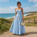 Floral Maxi Dress for Women, Elegant Summer Dress, Cottagecore Garden Dress, Flowy Wedding Guest Dress, Romantic Outfit